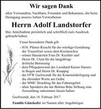 Traueranzeige Adolf Landstorfer