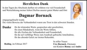 Traueranzeige Dagmar Bornack