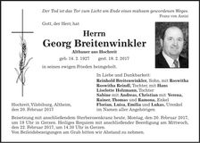 Traueranzeige Georg Breitenwinkler