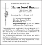 Traueranzeige Josef Burzan