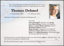Traueranzeige Thomas Dehmel