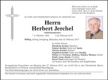 Traueranzeige Herbert Jerchel