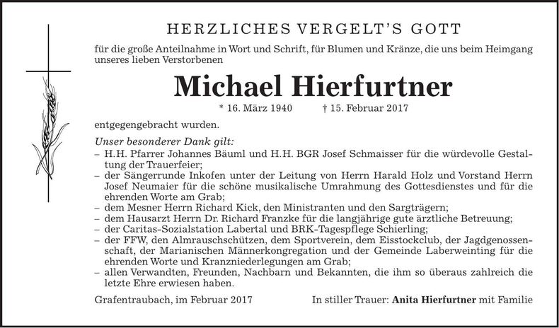 Traueranzeige Michael Hierfurtner1