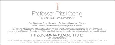 Traueranzeige Fritz König