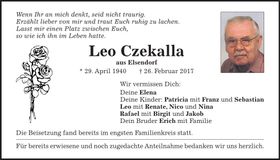 Traueranzeige Leo Czekalla