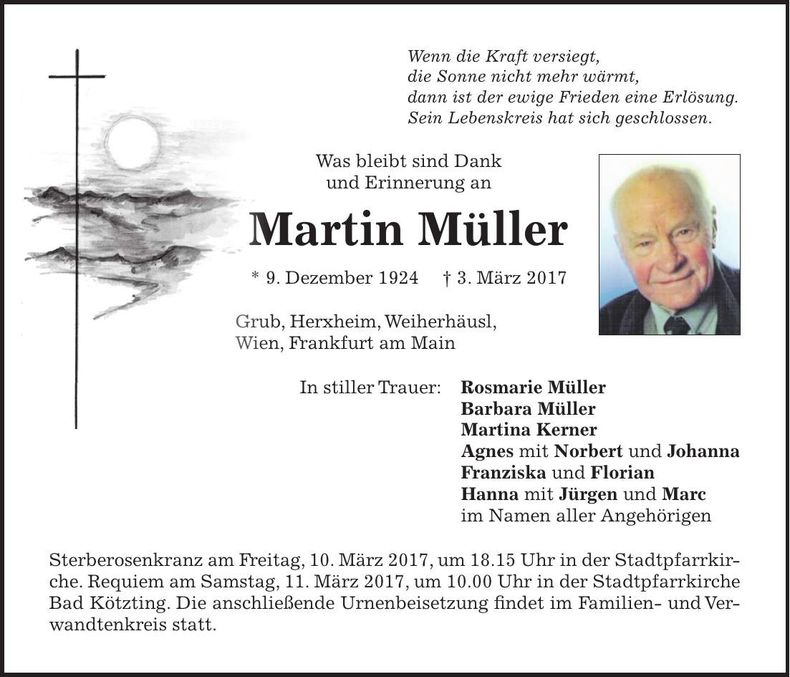 Traueranzeige Martin Müller