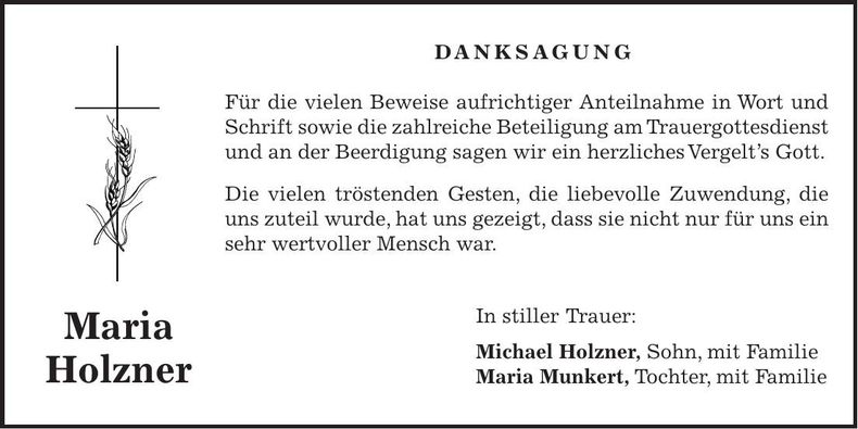 Traueranzeige Michael Holzner