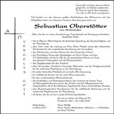 Traueranzeige Sebastian Oberstötter