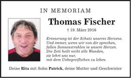 Traueranzeige Thomas Fischer