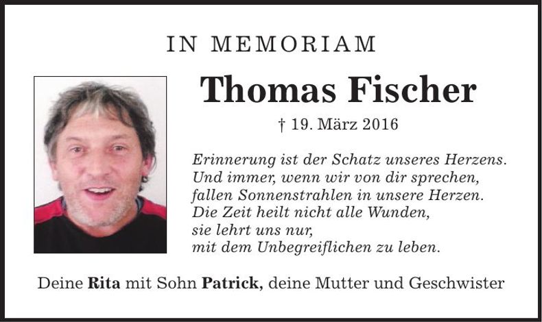 Traueranzeige Thomas Fischer