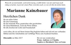 Traueranzeige Marianne Kainzbauer