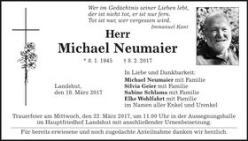 Traueranzeige Michael Neumaier