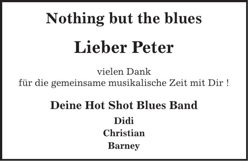 Traueranzeige Peter Hubauer