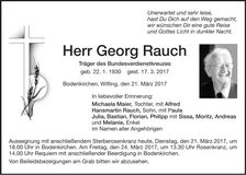 Traueranzeige Georg Rauch