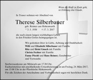 Traueranzeige Therese Silberbauer