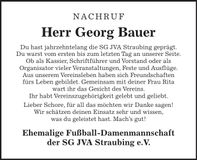 Traueranzeige Georg Bauer