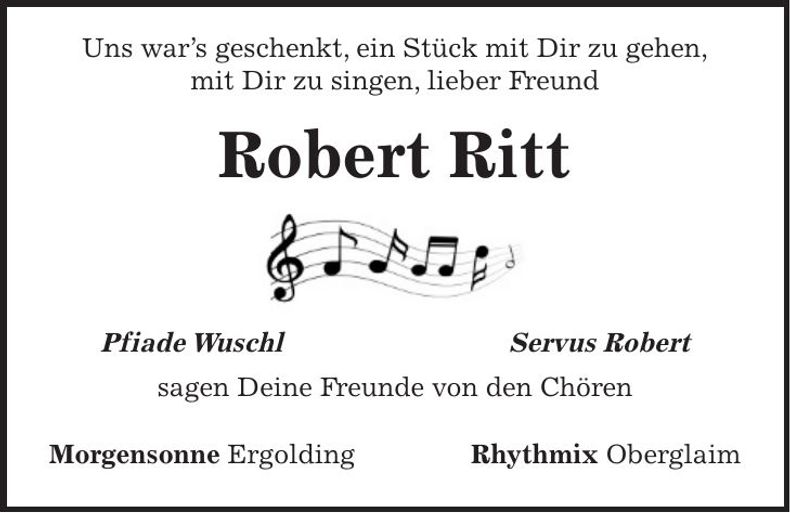 Traueranzeige Robert Ritt