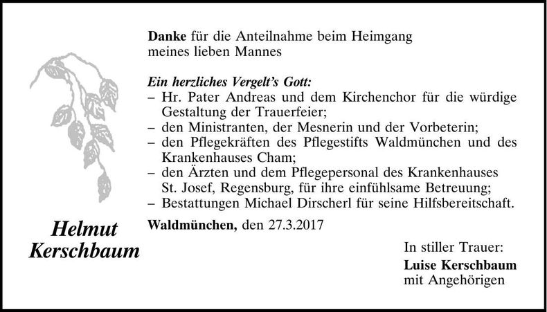 Traueranzeige Helmut Kerschbaum
