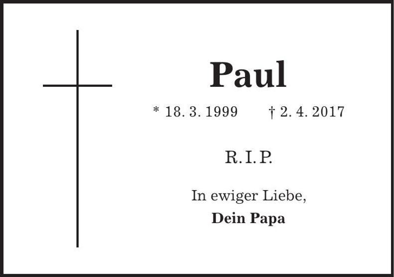 Traueranzeige Paul Scholz