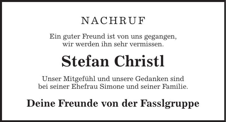 Traueranzeige Stefan Christl