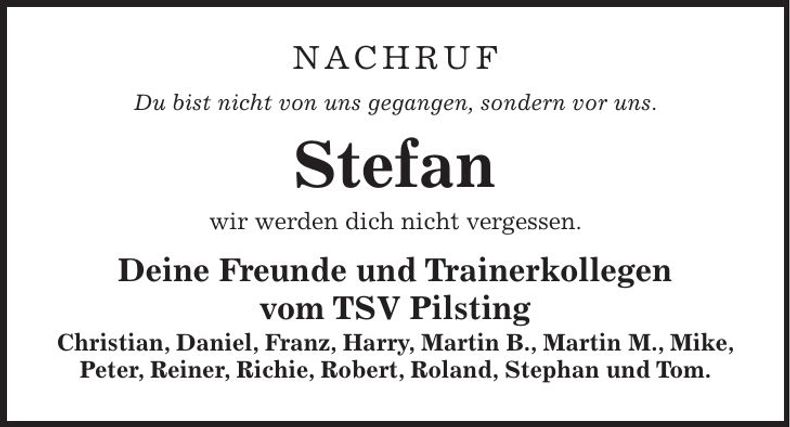 Traueranzeige Stefan Christl