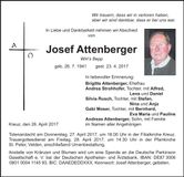 Traueranzeige Josef Attenberger