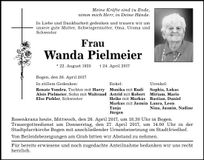 Traueranzeige Wanda Pielmeier