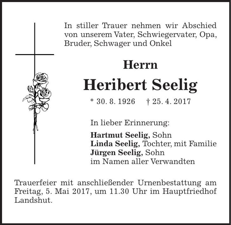 Traueranzeige Heribert Seelig