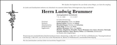 Traueranzeige Ludwig Brummer