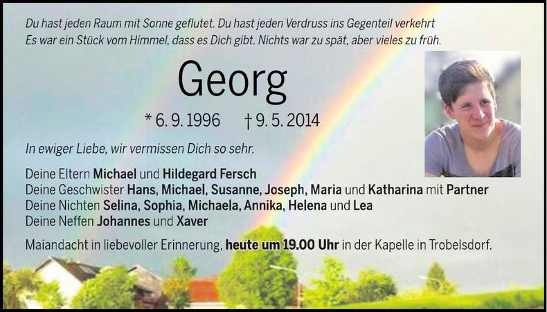 Traueranzeige Georg Fersch