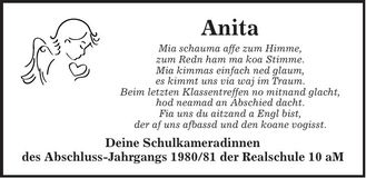 Traueranzeige Anita Nagler