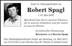 Traueranzeige Robert Spagl