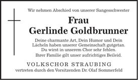 Traueranzeige Gerlinde Goldbrunner
