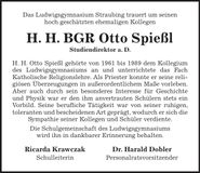 Traueranzeige Otto Spießl