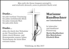 Traueranzeige Marianne Rundbuchner
