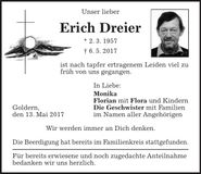 Traueranzeige Erich Dreier