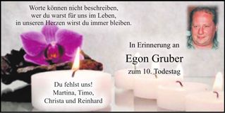 Traueranzeige Egon Gruber