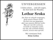 Traueranzeige Lothar Sroka