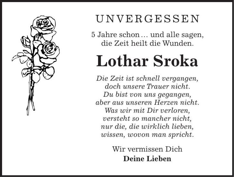 Traueranzeige Lothar Sroka