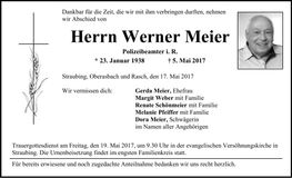 Traueranzeige Werner Meier