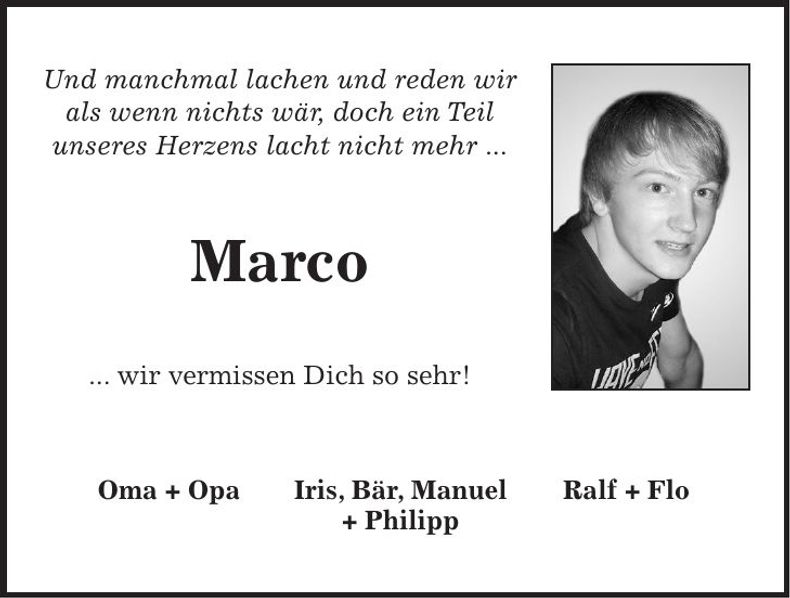 Traueranzeige Marco Gangkofner