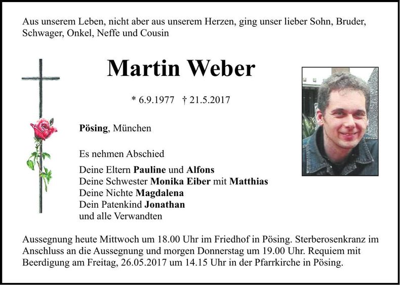 Traueranzeige Martin Weber