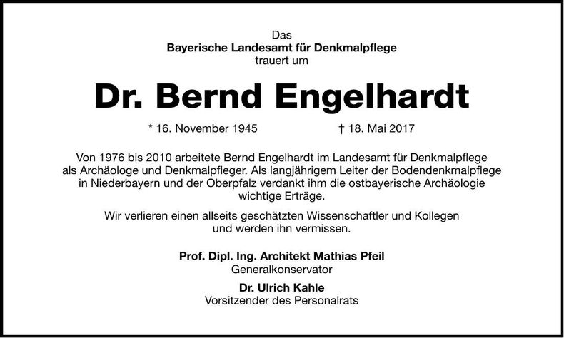 Traueranzeige Bernd Engelhardt Dr.