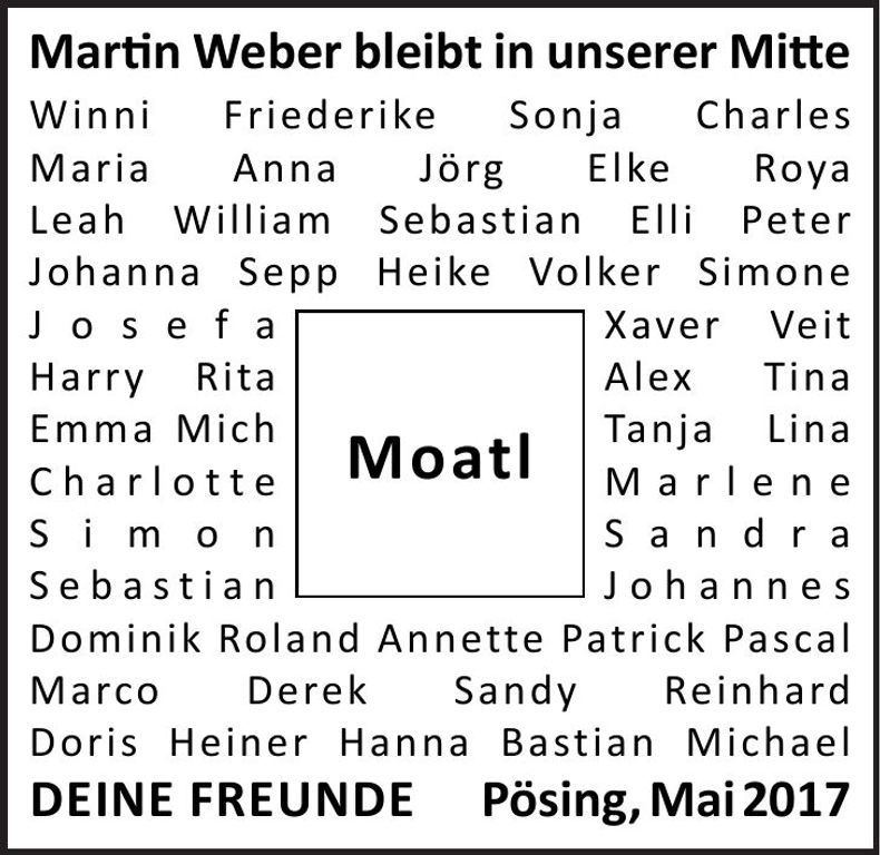Traueranzeige Martin Weber