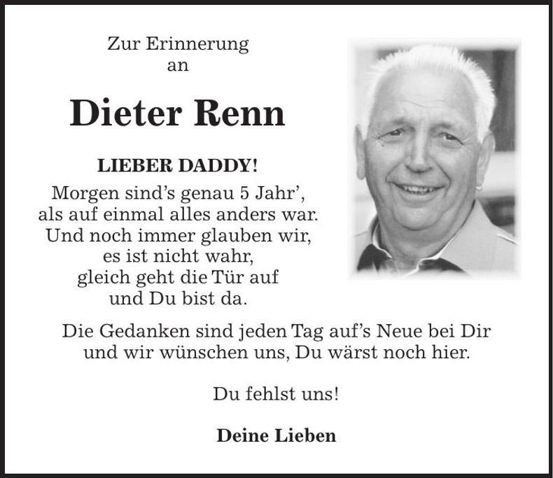 Traueranzeige Dieter Renn