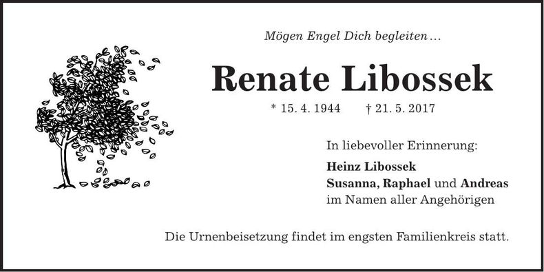 Traueranzeige Renate Libossek