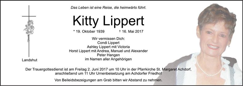 Traueranzeige Kitty Lippert
