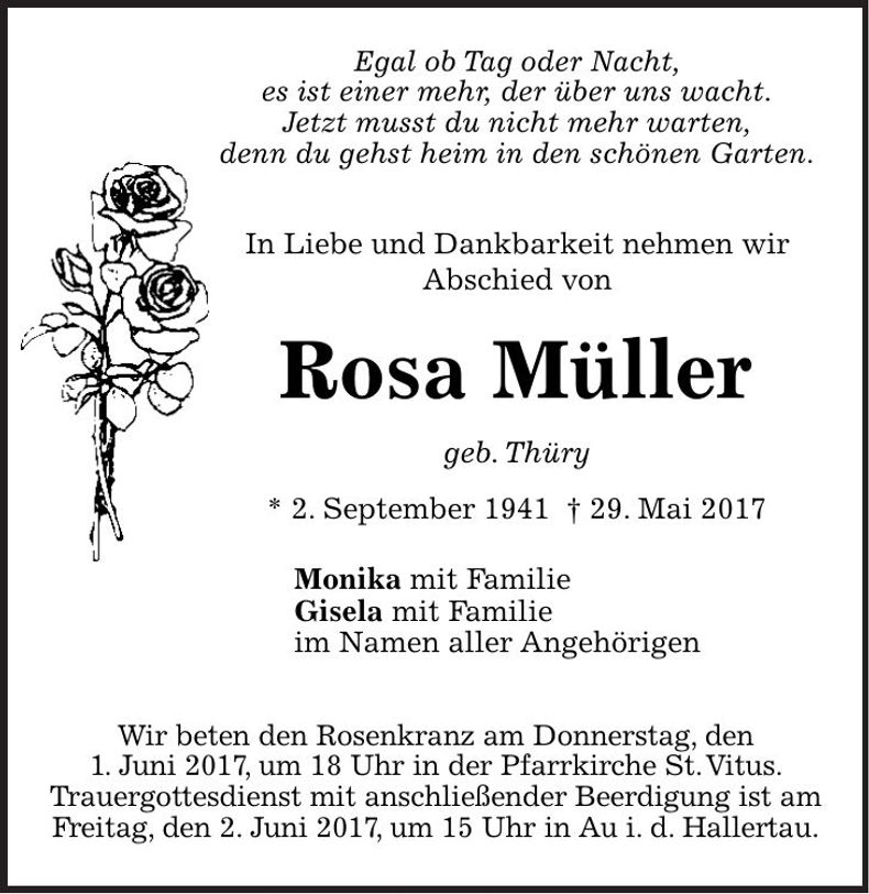 Traueranzeige Rosa Müller