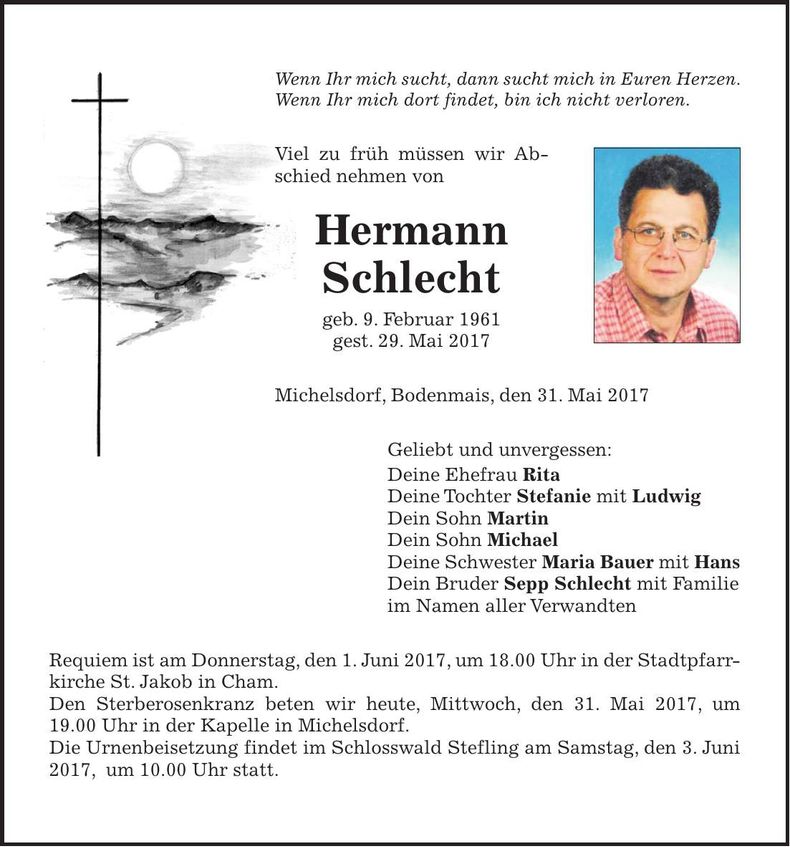Traueranzeige Hermann Schlecht