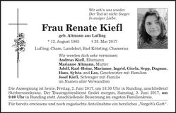 Traueranzeige Renate Kiefl
